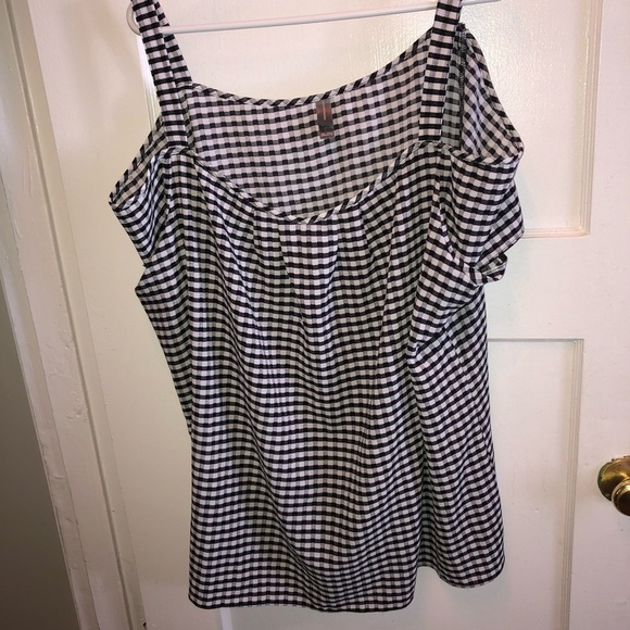 Denver Hayes 2XL  Black and White blousy top-straps with open shoulders-like new - Picture 1 of 5